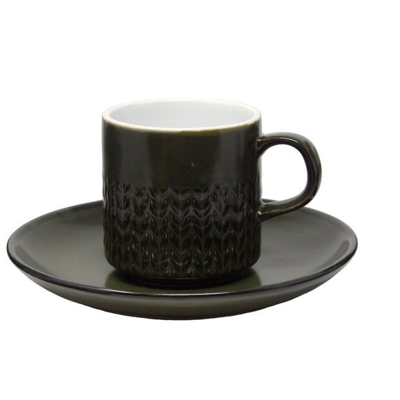 Vintage Coffee Set Flint Stone Pottery Japan Service for 8 with Creamer & Sugar - Picture 5 of 10